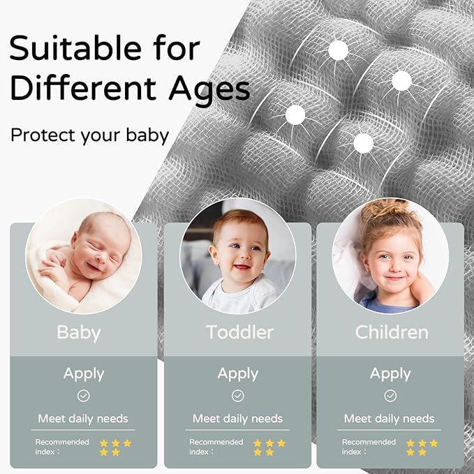 Yoofoss Hooded Baby Towels for Newborn 2 Pack 100% Muslin Organic Cotton Baby Bath Towel with Hood for Babies, Infant, Toddler and Kids, 32x32Inch, Soft and Absorbent Newborn Essential,Grey Flower