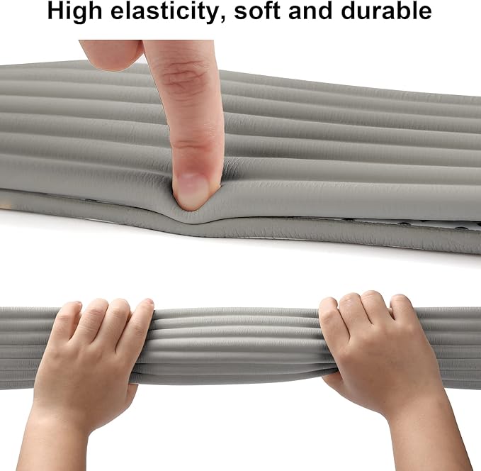 Upgrade Baby Proofing Edge Guards 6.6 ft Protector with 3M Adhesive Double Sided Tape,Extra-Wide Soft NBR Rubber Foam Padding,Furniture Safety Corner Edge Bumper Guard-Grey