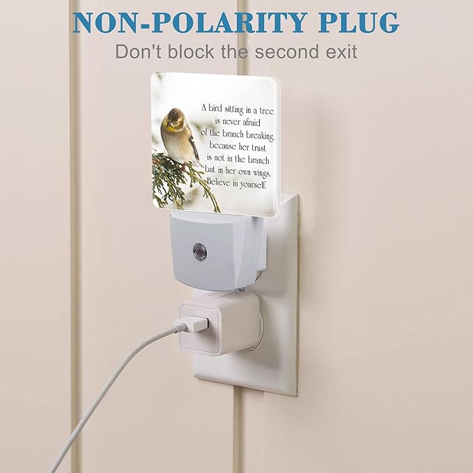 Plug in Night Lights Inspirational Quote on Life Nightlight Plug Into Wall Dusk to Dawn Sensor LED Night Light for Kid Girls Boys Women Room Decor,Hallway,Kitchen,Bathroom,Nursery,Stairs