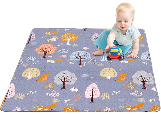 50 x 50 Play Mat for Baby Playpen Tummy Time Mat, Non-Slip Washable Baby Playpen Mat, Baby Crawling Mats for Floor, Portable Travel Large Play Mats for Toddlers and Infants