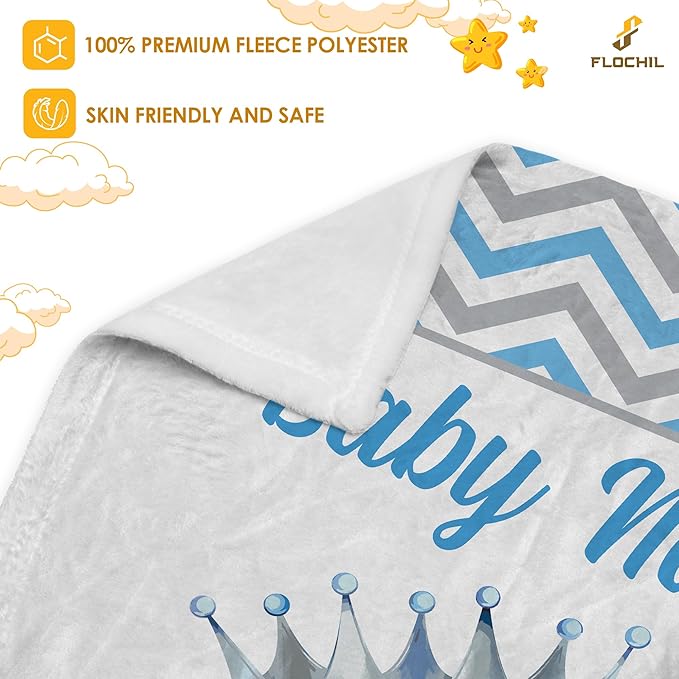 Personalized Baby Blankets, Custom Baby Blanket - Baby Blanket with Name for Boys, Best Gift for Baby, Newborn Elephants Flush Fleece (30x40) (Elephants 2)