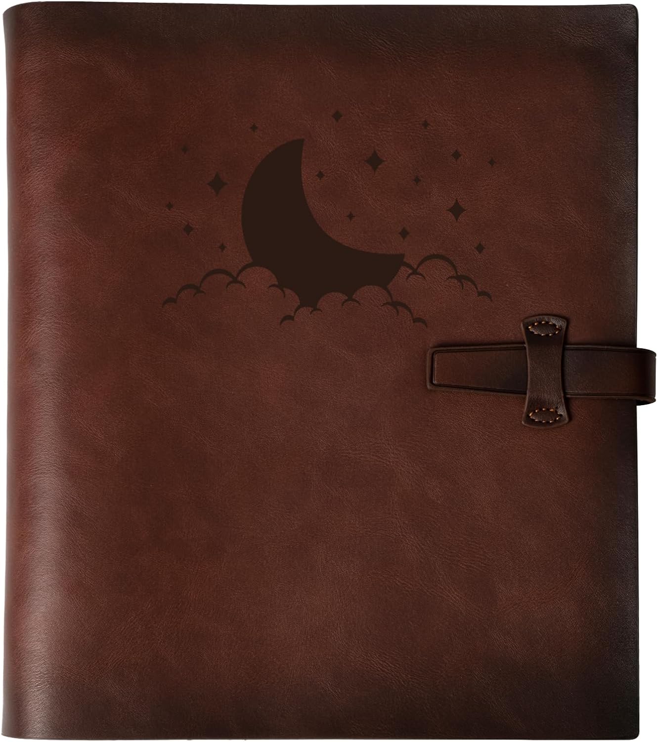 Photo Album 4x6 200 Photos, Genuine Leather Photo Albums with Writing Space with 30 Writing Paper, Travel Family Wedding Kids Graduation Ultrasound Baby Picture Album Scrapbook Photo Album (MOON)