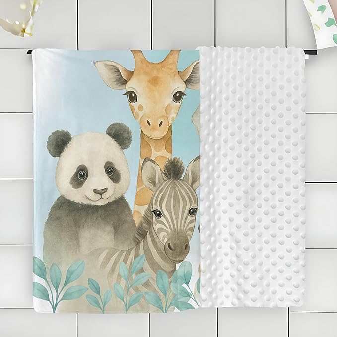 Personalized Baby Blankets for Girls & Boys - Super Soft Easter Blanket with Thick Double-Layer Dotted Backing, Personalized Baby Gifts for Baby Shower from Grandma (Cyan, Customize Now)