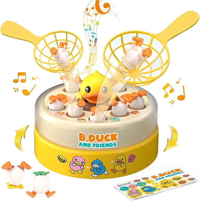 BDUCK+ Baby Board Games for Kids, Toddler Toys Bounce and Catch Duck Games for Kids 4-8, 1-2 Players Interactive Toy for Boys Girls, Christmas Halloween Party Birthday Gifts for Age 3 & Up