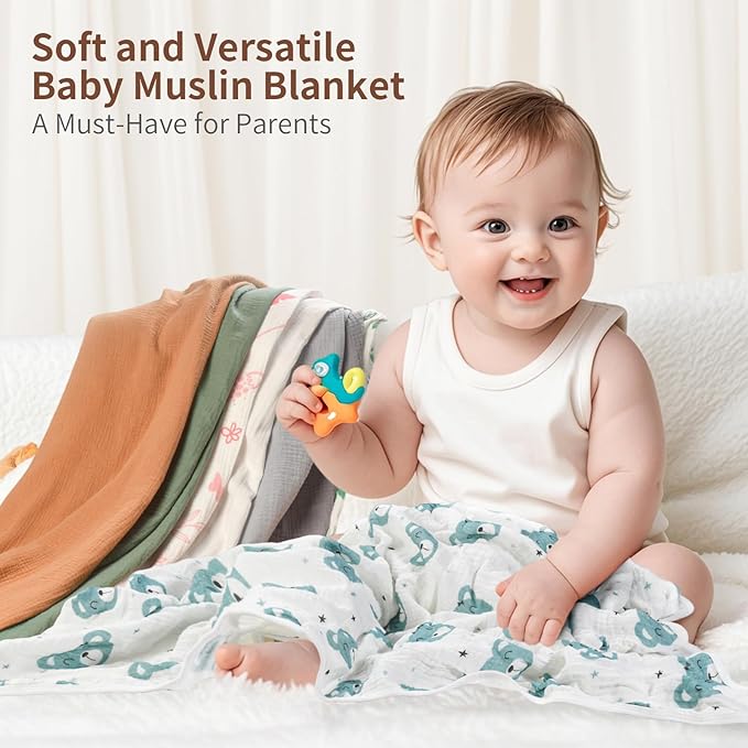 Rayon from Bamboo Swaddle Blankets for Newborn,2 Pack Breathable Soft Receiving Blanket,Large 41 x 41 inches Swaddle Wrap Burping Clothes,Essentials Infant Shower Items(Christmas Bear & Green Bear)