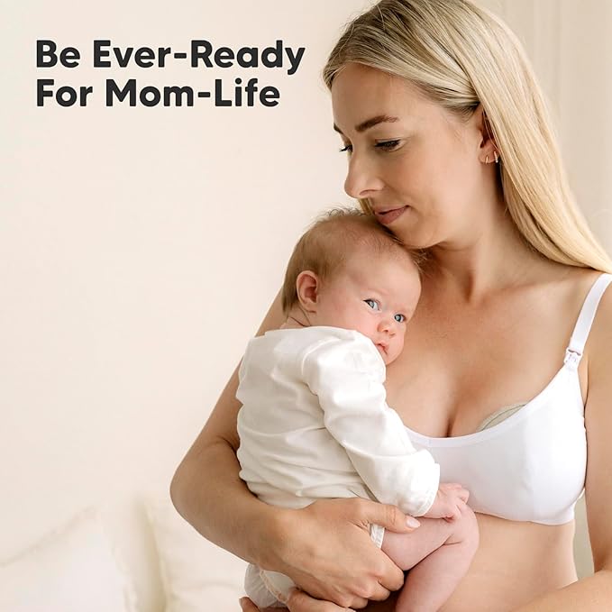 Organic Breast Pads - 14 Viscose Derived from Bamboo Washable Pads + Wash Bag, 3-Layers Breastfeeding Nipple Pad for Maternity, Reusable Nipplecovers for Breast Feeding(Pastel Touch Lite, L 4.8")