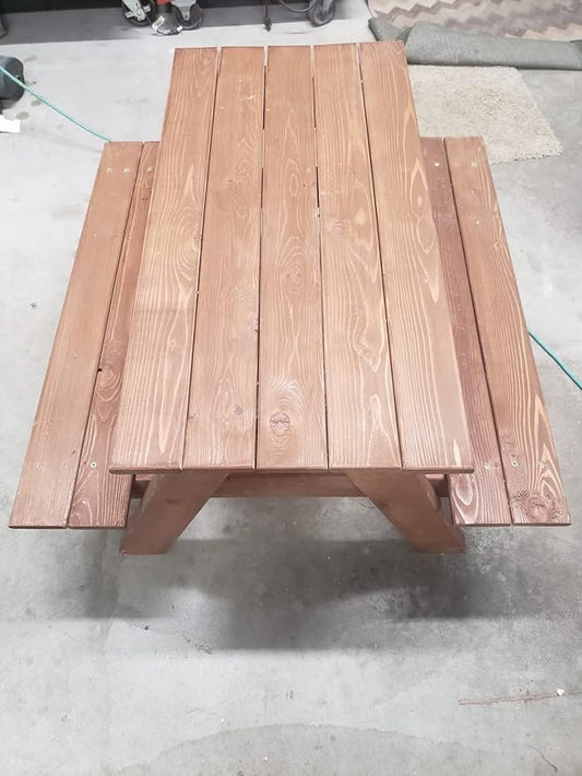 "Generic" Kids Picnic Table Made from Cedar Lumber (Dark Brown)