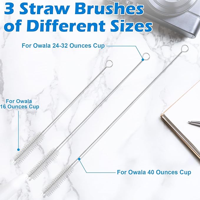 Palksky Water Bottle Cleaning Kit, Brush and Straw Cleaner for Owala, 5 PCS