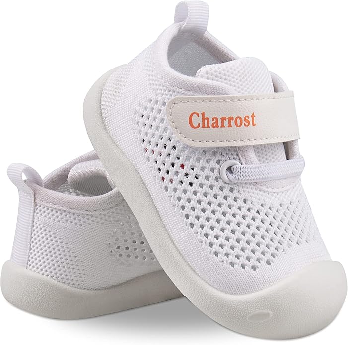 Baby First-Walking Shoes 1-4 Years Kid Shoes Trainers Toddler Infant Boys Girls Soft Sole Non Slip Cotton Canvas Mesh Breathable Lightweight TPR Material Slip-on Sneakers Outdoor