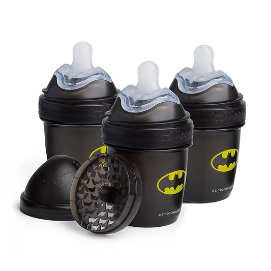Batman DC Comics - Herobility Double Anti-Colic Baby Bottles – 5 fl oz/140ml – 3-Pack
