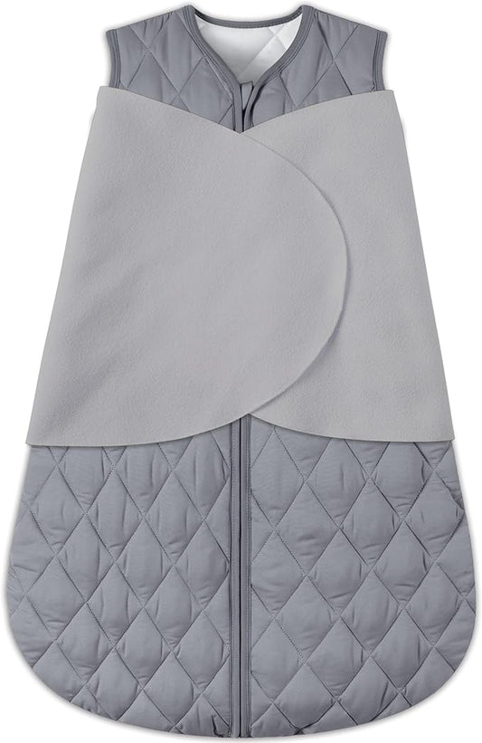 Newborn Sleep Sack Baby Swaddle,3-Way Adjustable Wearable Blanket,Swaddling Sleeping Bag,TOG 2.5 (Gray, 3-6 Months)