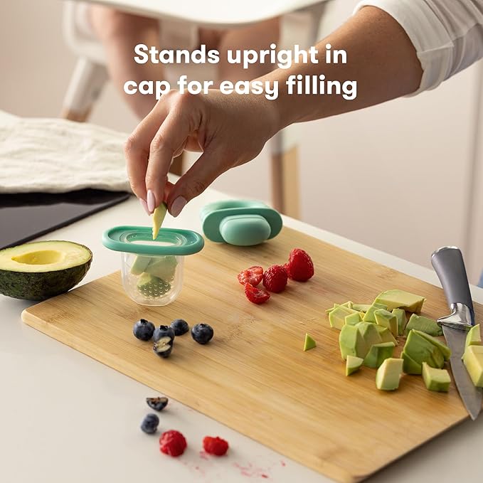 Frida Baby Push Pop Silicone Feeder, Baby Fruit Food Feeder to Safely Introduce New Foods, Fresh + Frozen, Breastmilk Popsicles, BPA Free, Dishwasher Safe | 3 Count, Teal