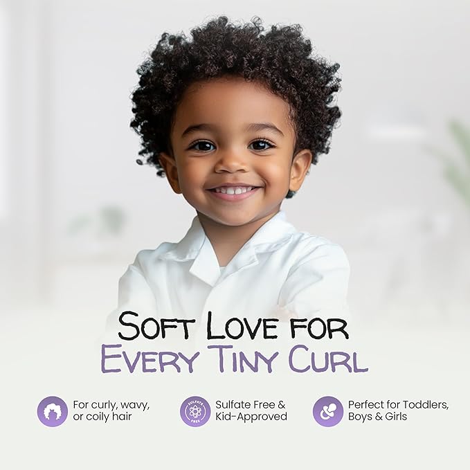 2 in 1 Natural Kids Shampoo and Conditioner, Tear Free | For Toddlers with Curly Hair | For All Kids Hair Types | Coconut & Lime Twist, Made in the USA, 12 Fl Oz