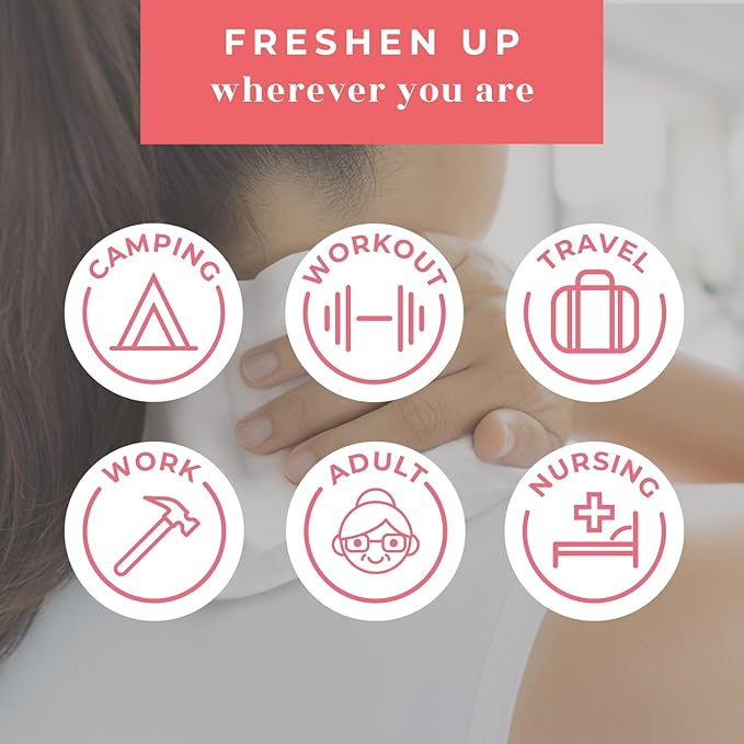 Body Wipes XL Shower Wipes Body Wipe for Adults Bathing, Traveling, Camping, Gym, Car, Elderly, Bedridden - Disposable Washcloths for Adults No Rinse 1 Box, 5 Pack (50 ct)