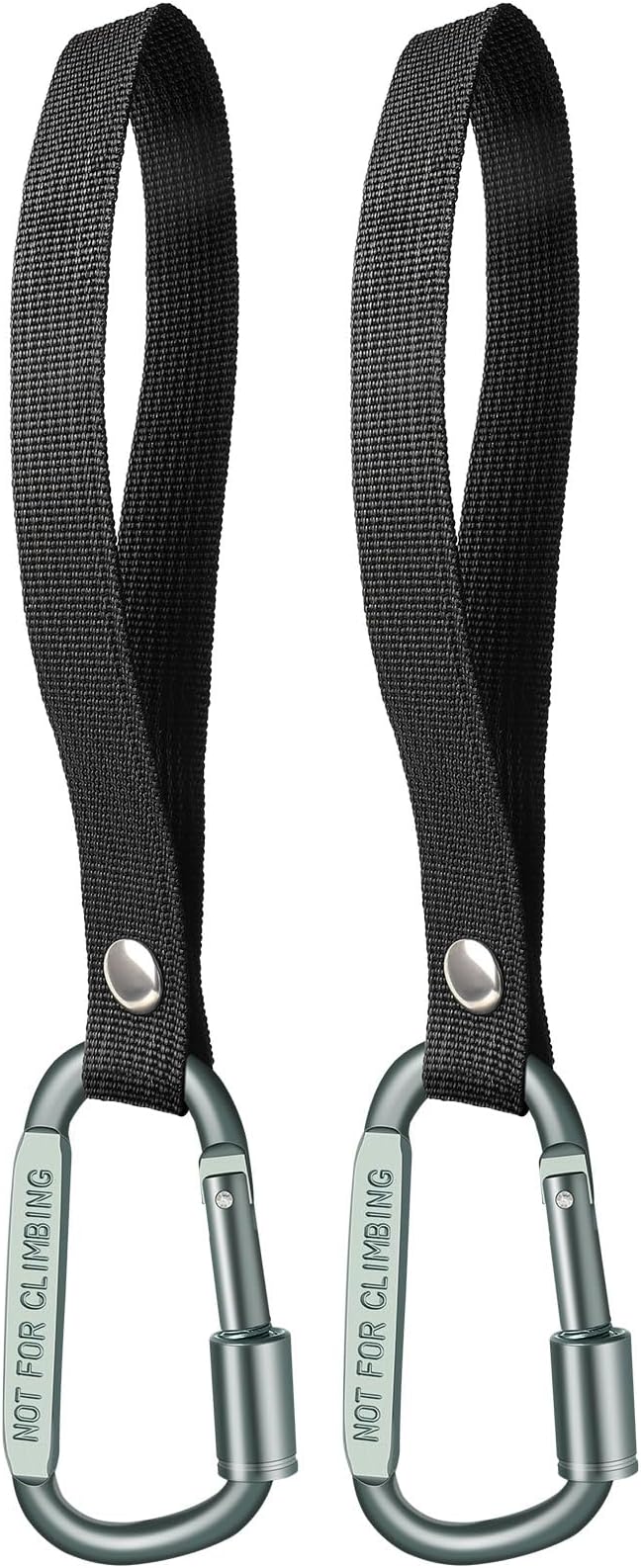 Stroller Hooks for Bags with Locking Stroller Carabiner Clip – Heavy-Duty Hooks for Diaper Bags, Groceries, Backpacks on Strollers, Bikes & Shopping Carts (Grey, 2 Pieces)