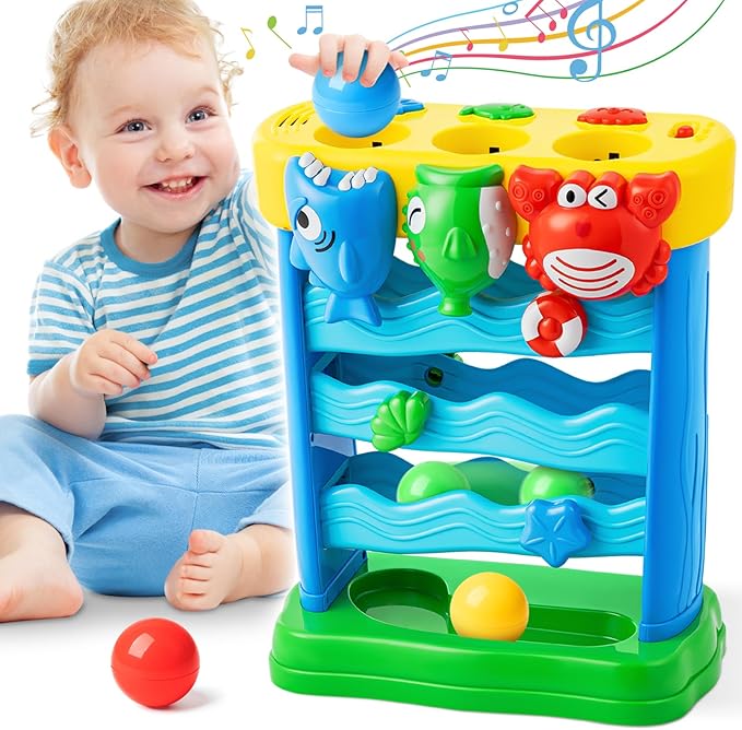 V-Opitos Musical Toys for 1, 2 Years Old Boys & Girls, Feeding Interactive Toys for Baby 12-18 Months, Montessori Education Toys, Perfect Toddler Christmas Birthday Gifts
