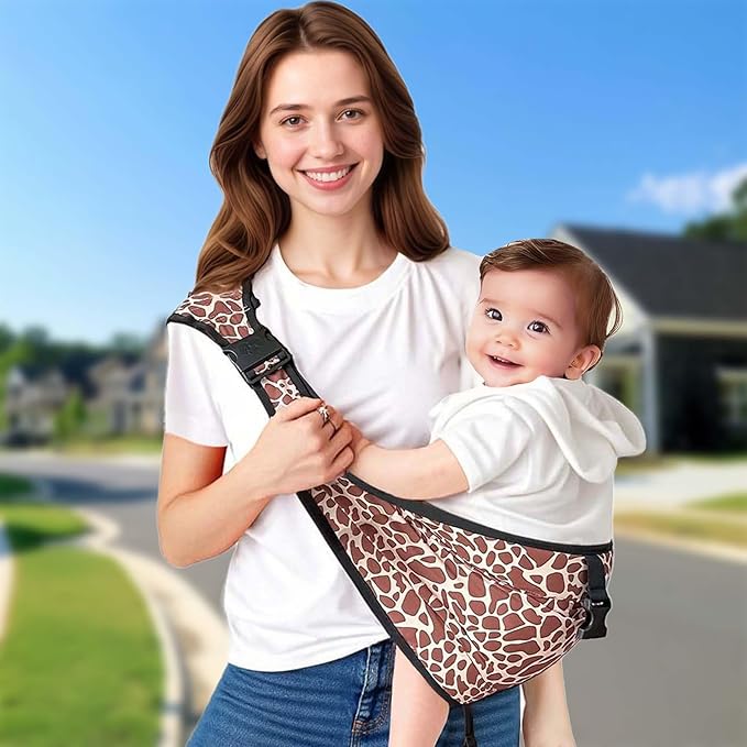 Baby Sling Carrier with Hip Seat - Adjustable & Safety Certified, Ergonomic Non-Slip Design for Newborn to Toddler (0-36 Months) - Carrying 8-35lbs Leopard