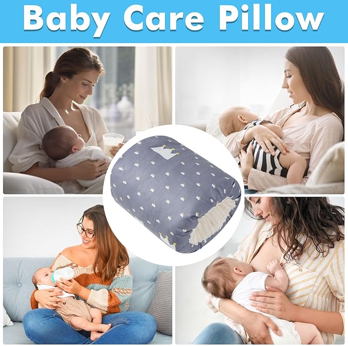 Nursing Arm Pillows for Breastfeeding,Baby Feeding Arm Pillow Portable and Washable for Travel, Soft Cotton Ergonomic Bottle Nursing Essentials(Broadcrown)