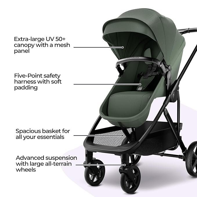 MAMA & BABY Rovee 2-in-1 Baby Stroller, Convertible Infant & Toddler Stroller with Reversible Seat, Large UPF 50+ Sun Canopy, Foldable Stroller with Shock-Absorbing Wheels & Storage Basket