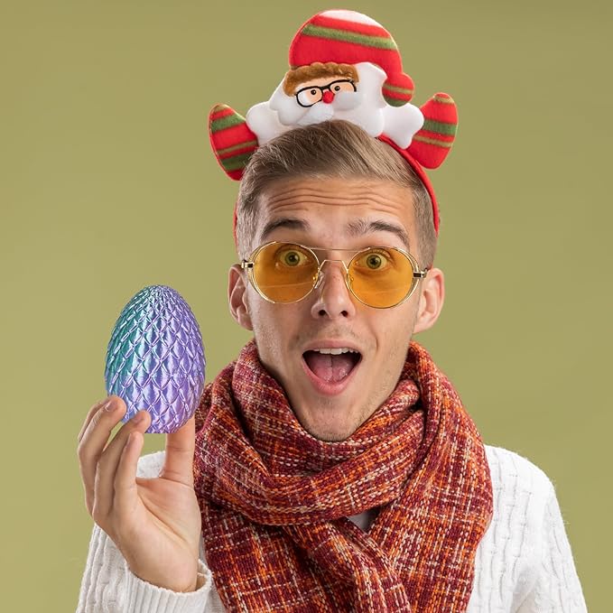 Small Dragon Eggs with Dragon Inside, 3D Printed Surprise Funny Gifts for Kids, Articulated Dragon Fidget Toys for Adults, Executive Desk Toys Office Room Décor (Gradient Blue-Green-Brown)