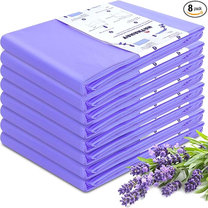 Diaper Pail Refill Bags Compatible With Dekor Plus Diaper Pail, Extra 30% Length, Lavender Scent, 8 Pack