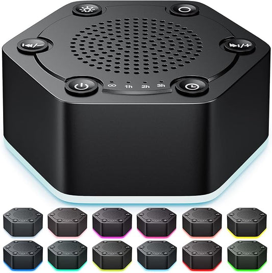 High Fidelity White Noise Sound Machines with 30 Unique Non-Looping Soothing Sounds 12 Colors Night Light 4 Timers 10-Level Brightness 32-Level Volume and Memory Function