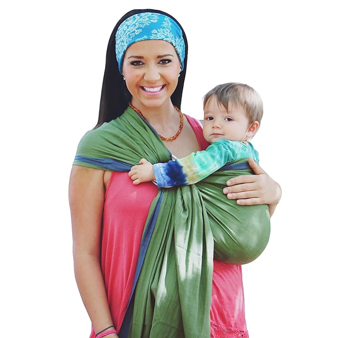 Hip Baby Wrap Ring Sling Baby Carrier for Infants and Toddlers - Beautiful, 100% Soft Cotton Baby Wraps Carrier for Babies 8-35 lbs - Perfect Baby Shower Gifts Moms and Dads - Nursing Cover (Fern)