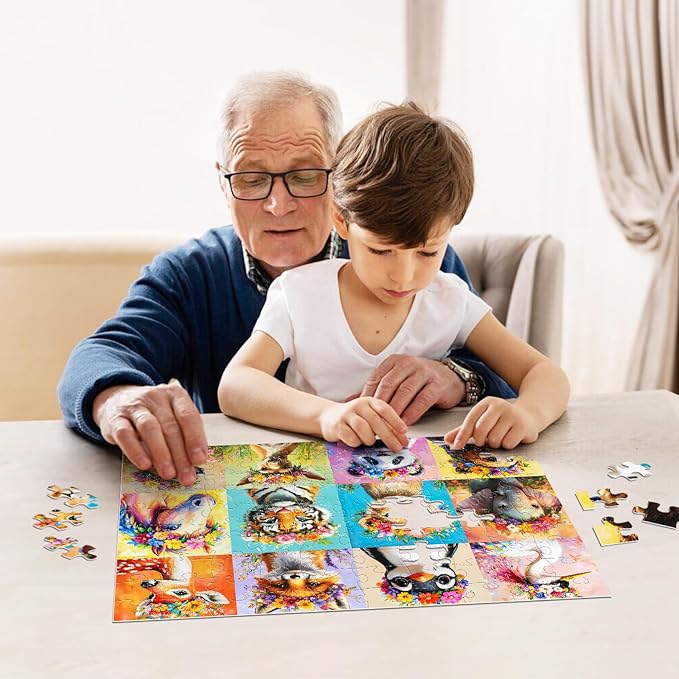 100 Piece Puzzles for Kids Ages 4-8 - Animals Flower Cupcakes Donuts Puzzle for Kids Ages 8-10 Large Puzzles for Senior Jigsaw Puzzles for Kid Ages 6-8 Year Old Educational Puzzle Toys 4-Pack