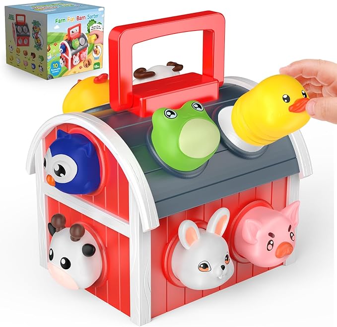 1-6 Year Old Girl Gifts, Animal Farm Montessori Toys for 1-5 Year Old Toddler Boy Toys 2-3 Farm Animals for Toddlers 1-3 Animal Toys Toddler Girl Toys Sensory Birthday Gifts for Girls