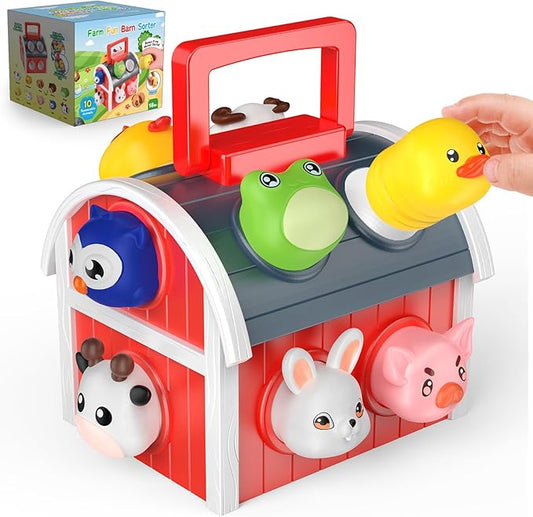 1-6 Year Old Girl Gifts, Animal Farm Montessori Toys for 1-5 Year Old Toddler Boy Toys 2-3 Farm Animals for Toddlers 1-3 Animal Toys Toddler Girl Toys Sensory Birthday Gifts for Girls