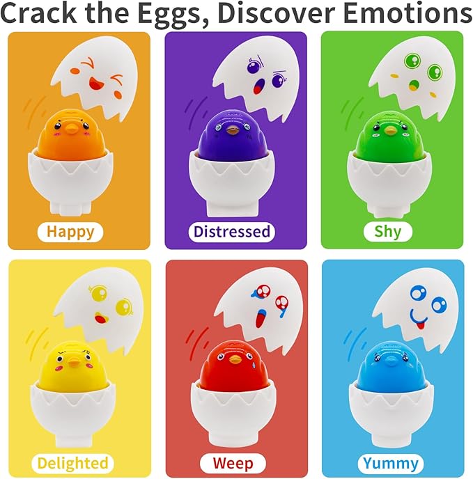 Egg Toys for Toddlers 1-3, Matching Eggs Set Color Sorting Sensory Educational Learning Fine Motor Skills Shape Sorter Baby Puzzle Travel Game Montessori Gift for 1 2 3 Year Old Kid Boy Girl