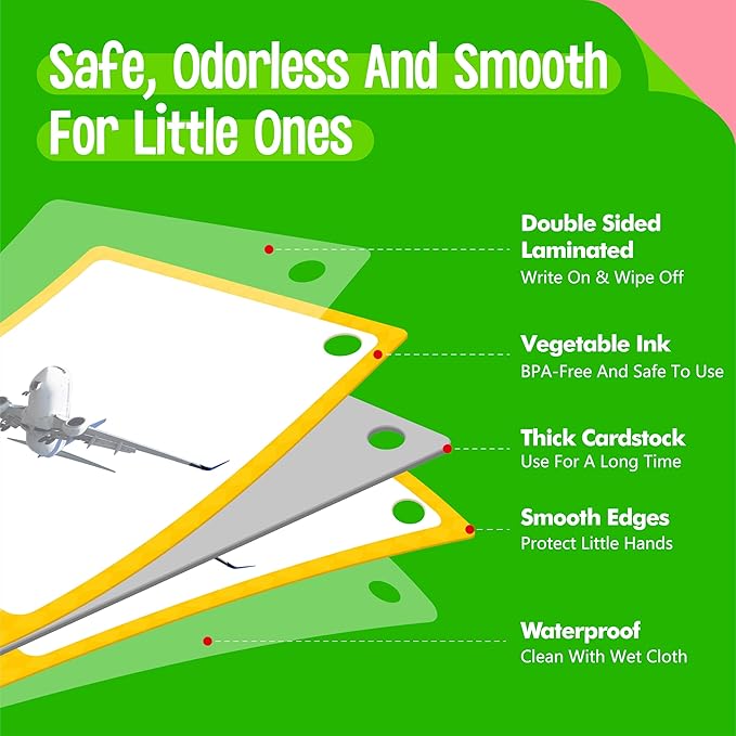 60 English Spanish Flash Cards, Double-Sided Nouns Cards Bilingual Sight Words - Animals, Colors, Food, Vehicles Cards, Language Vocabulary Learning Tool for Beginners 5+ with 2 Reclosable Rings