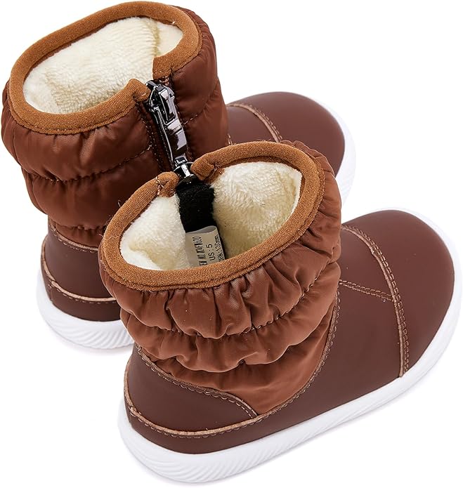 BMCiTYBM Baby Boy Girl Snow Boots Waterproof Winter Warm Booties Nonslip Lightweight Outdoor Shoes for First Walkers 6 9 12 18 24 Months(Infant/Toddler)