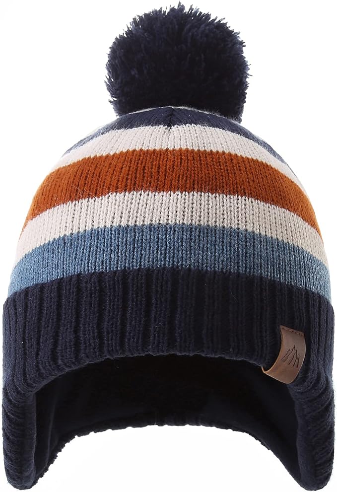 LMLALML Boys Winter Hat Earflap Knitted Beanie for Kids Warm Fleece Lined Thicken Hat for Baby