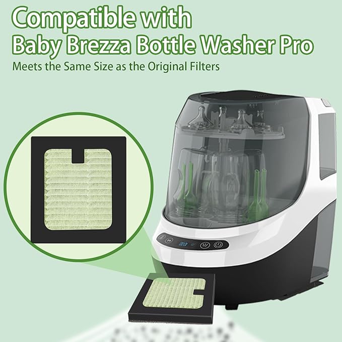 4 Pack HEPA Filter Replacement for Baby Brezza Bottle Washer Pro Only, HEPA Filter Replacement Parts Compatible with Baby Brezza Baby Bottle Dryer