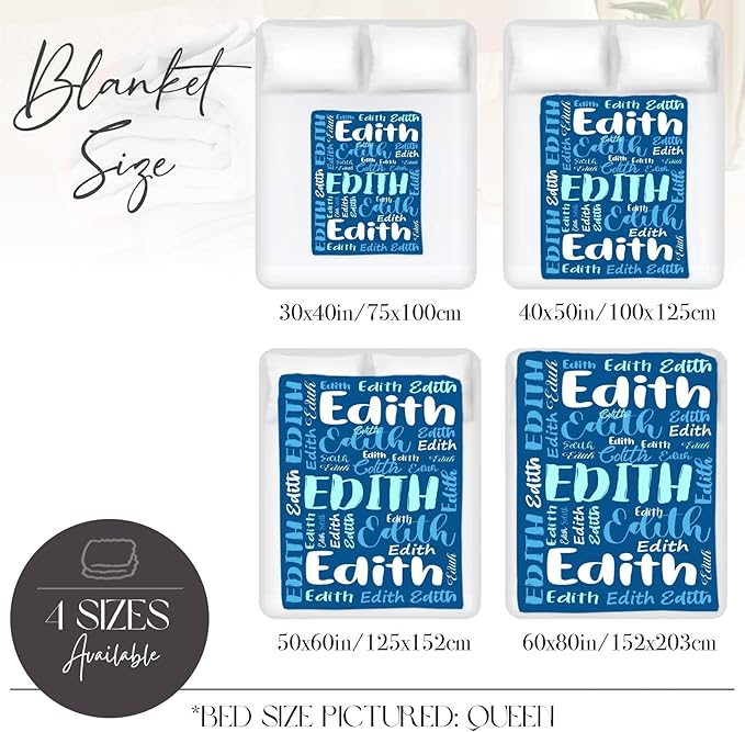 Personalized Custom Baby Blanket with Name for Girls Boys Kids Customized Flannel Blanket for Bed Nursery Room Baby Stroller