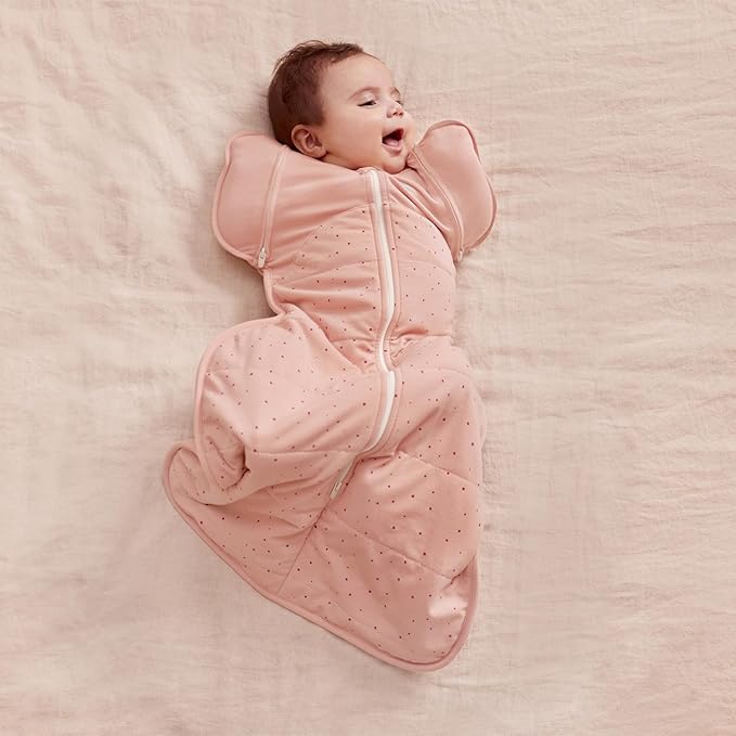 Love To Dream Swaddle UP, Transition Bag Warm 2.5 TOG, Patented Zip-Off Wings, Gently Help Baby Safely Transition from Being Swaddled to Arms Free (Rose Pebbles, Large (19-24 lbs.))