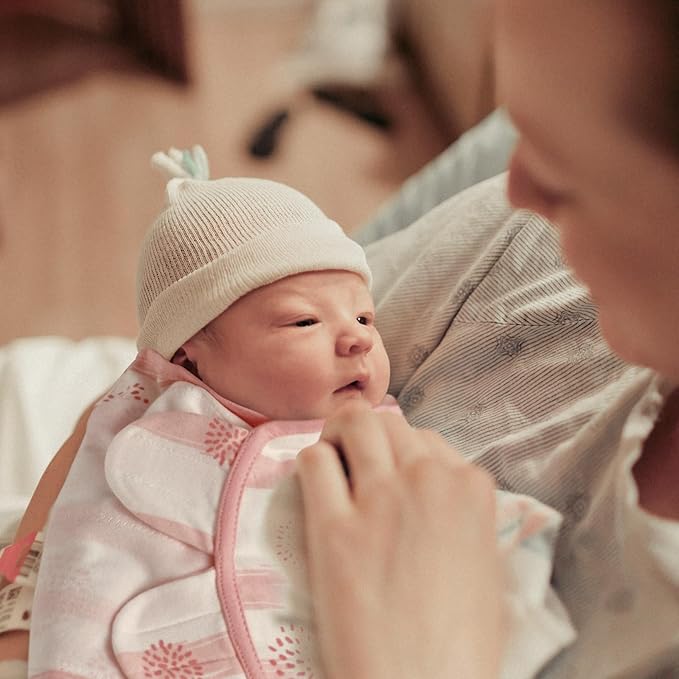 GLLQUEN BABY Girl Swaddles 0-3 Months - 3 Pack Baby Swaddles Sack for Newborn, Infant Sleep Sack, Easy Swaddling Wrap, A Pink Floral, Nursery Swaddle Blankets Essentials