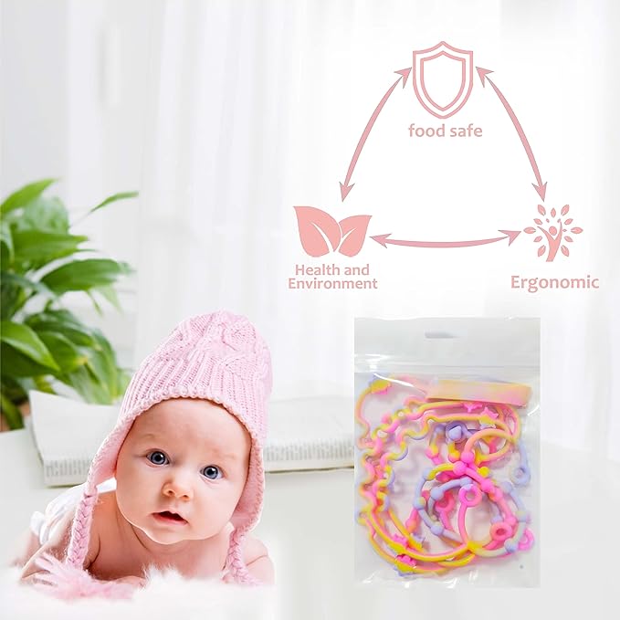 RTMOK Toy Straps for Baby,Silicone Setpacifier Clip,Applies to Car Seat Toy,Teether Toy,High Chair,Stroller Accessories,Baby Toy Clips,Cribs,Rocking Chair﻿