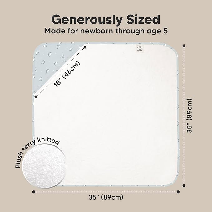 KeaBabies Hooded Baby Towel for Newborn - Viscose Derived from Bamboo Large Baby Bath Towels with Hood for Boys, Girls, Toddler, Extra Absorbent & Soft Newborn Bath Essentials (Lunaris, Regular)