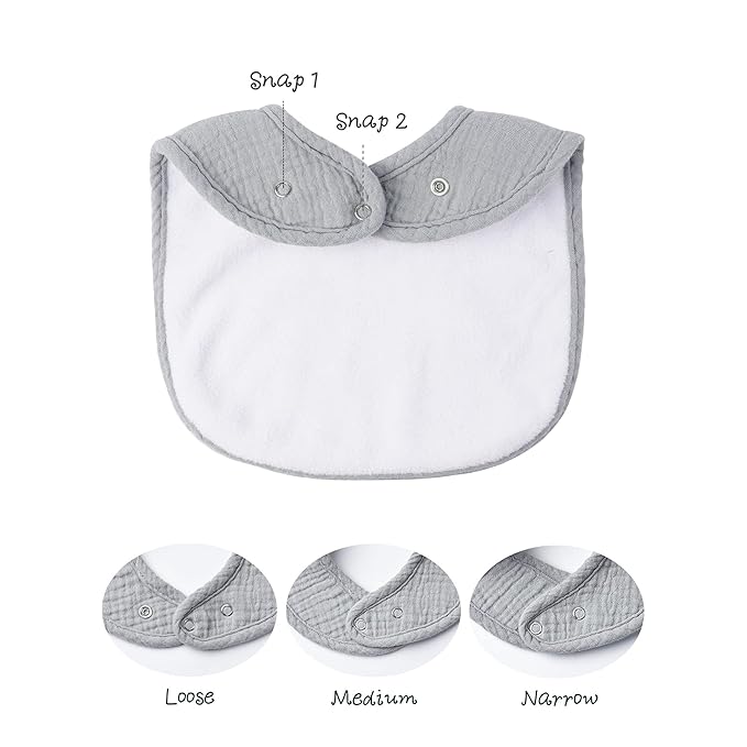Konssy Muslin Baby Bibs 8 Pack Baby Bandana Drool Bibs Cotton for Unisex Boys and Girls, Soft Absorbent Set for Teething and Drooling