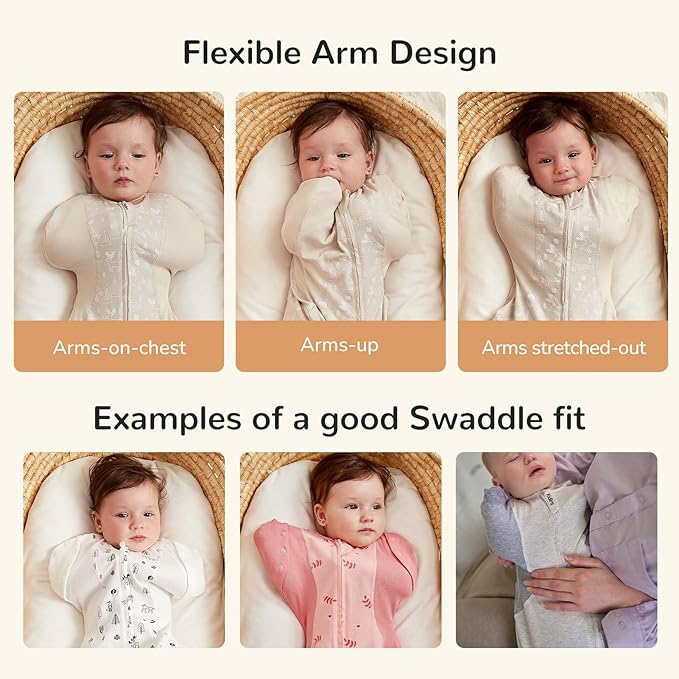 KIDIRA Swaddle for Newborns, Baby Swaddles 0-3 Months 5-13lb, Arms Up Swaddle 0-3 Months Newborn with Moisture-Wicking Fabric, Promotes Healthy Hip Development, 2-Way Zipper, 1Pack (Jungle and Deer)