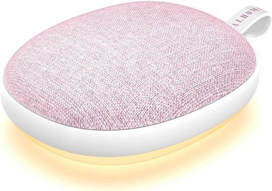 Portable White Noise Sound Machine: Baby Sleep Soother, Bluetooth Speaker, Rechargeable Battery, 4-Speed Timer, 6 Soothing Sounds Adult Therapy Aid for Trave (Pink, Portable)