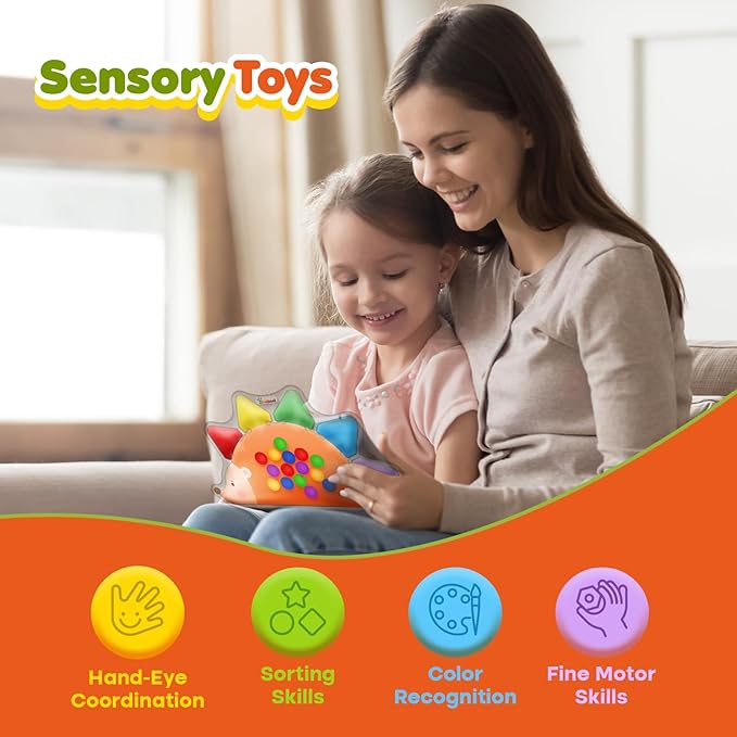 Color Sorting Sensory Toys for Toddlers : Fine Motor Skill Games Learning Toy for Toddlers, Color Matching Preschool Activities Educational Calm Down Montessori Toys for Kids Boy Girl Gifts Ages 3+