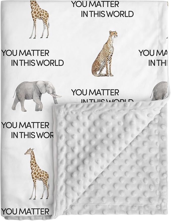 Minky Baby Blanket for Boys, Soft Plush Receiving for Newborns - Leopard 30x40 Inches