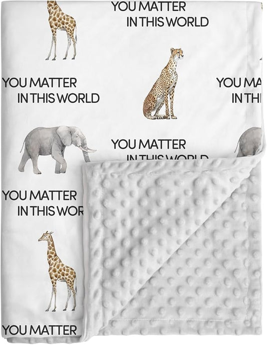 Minky Baby Blanket for Boys, Soft Plush Receiving for Newborns - Leopard 30x40 Inches