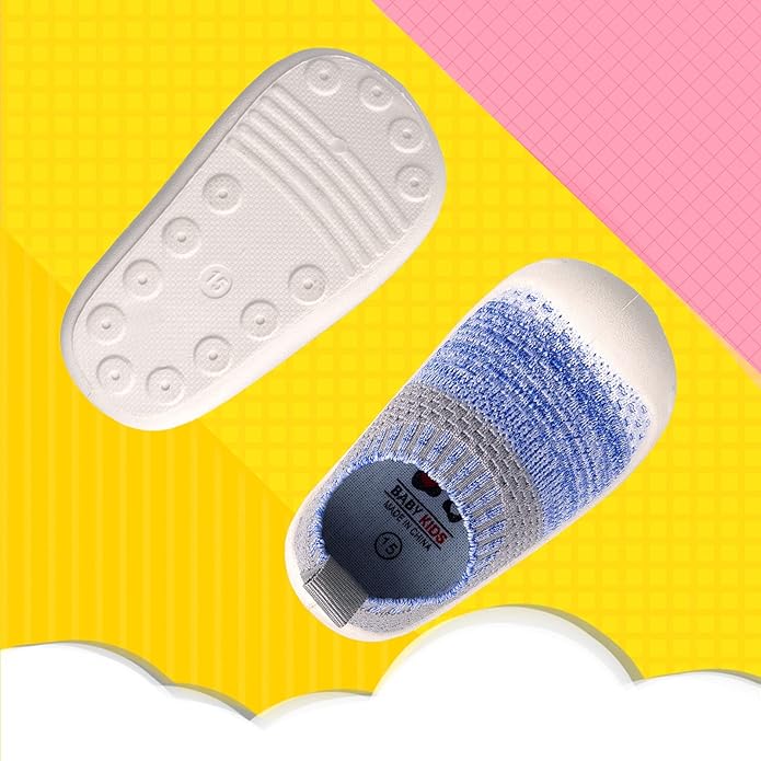 Baby First-Walking Shoes 1-4 Years Kid Shoes Trainers Toddler Infant Boys Girls Soft Sole Non Slip Cotton Canvas Mesh Breathable Lightweight TPR Material Slip-on Sneakers Outdoor