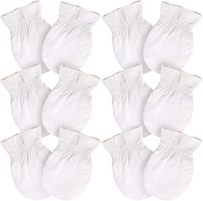 SuperSoft Baby Mittens, Bamboo Viscose Infant Newborn Mittens for Girls Boys No Scratch Gloves 6 Pack