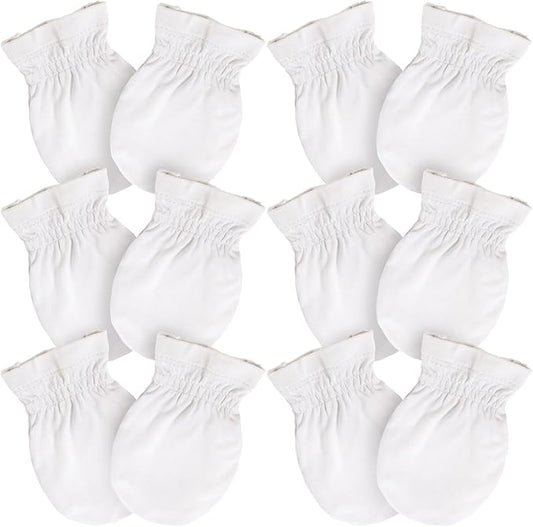 SuperSoft Baby Mittens, Bamboo Viscose Infant Newborn Mittens for Girls Boys No Scratch Gloves 6 Pack