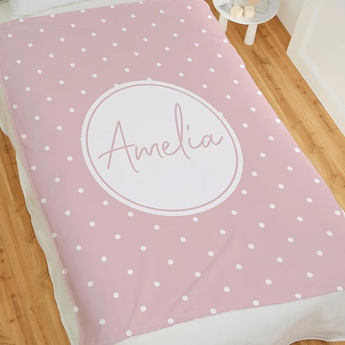 Personalized Baby Blanket for Kids Girls Boys. Custom Baby Blanket with Name for Newborn Swaddle Toddler, Nursery Decor Kids Blanket. (Simple and Sweet Personalized Baby(Pink))